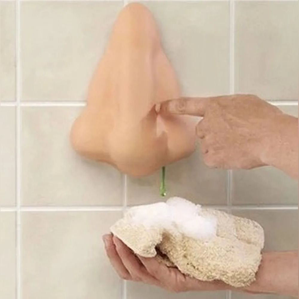 Giant Nose soap, bodywash, lotion or shampoo dispenser. Great gag gift